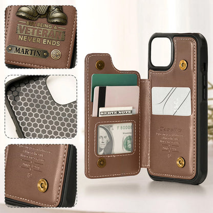 Proud Veteran - Personalized Veteran Wallet Phone Case