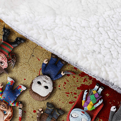 Just A Girl Who Loves Horror Movies - Personalized Blanket Hoodie