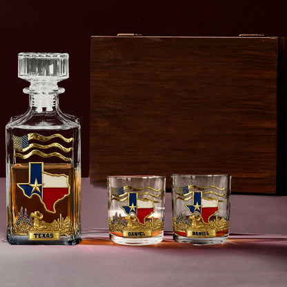 Strong Texas - Personalized States of America Whiskey Decanter Set