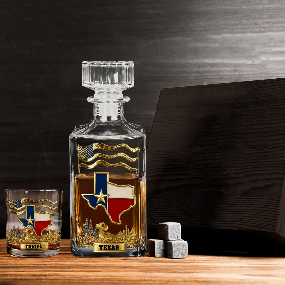 Strong Texas - Personalized States of America Whiskey Decanter Set