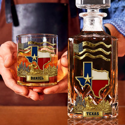 Strong Texas - Personalized States of America Whiskey Decanter Set