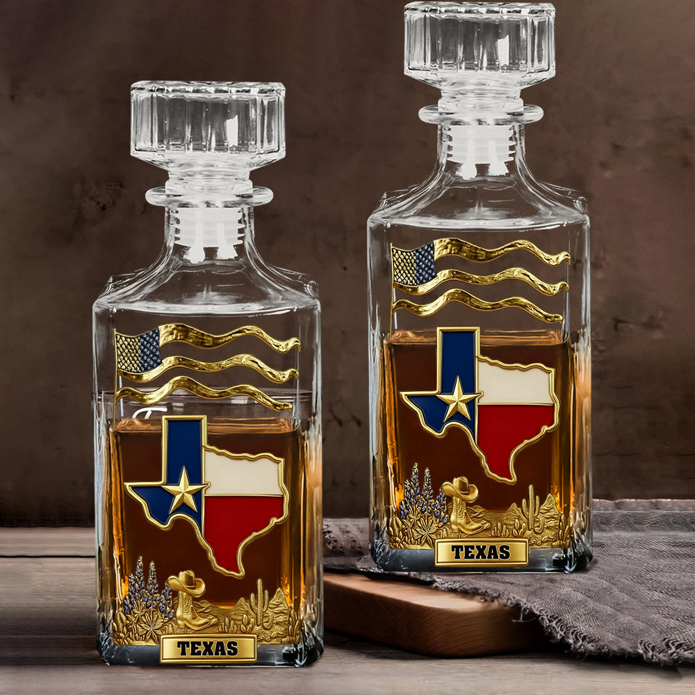 Strong Texas - Personalized States of America Whiskey Decanter Set