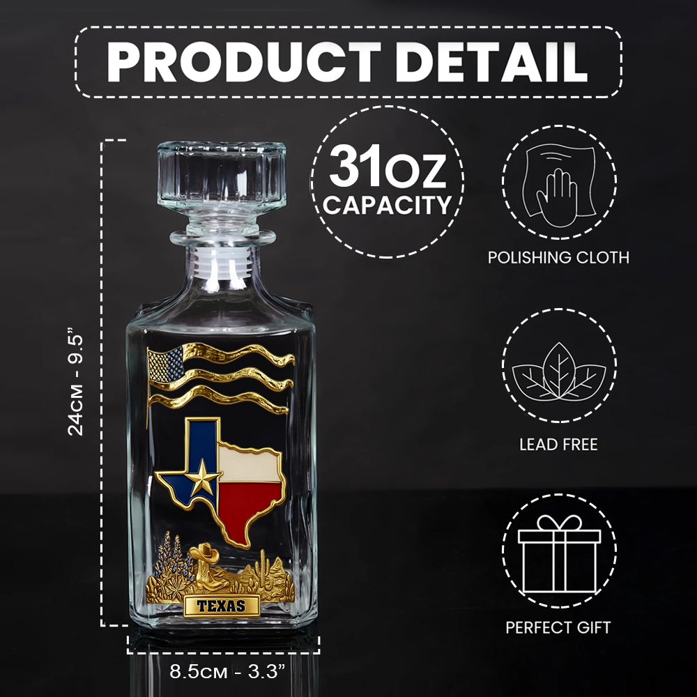 Strong Texas - Personalized States of America Whiskey Decanter Set