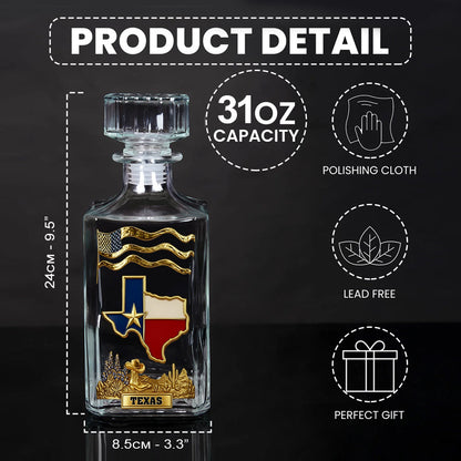 Strong Texas - Personalized States of America Whiskey Decanter Set