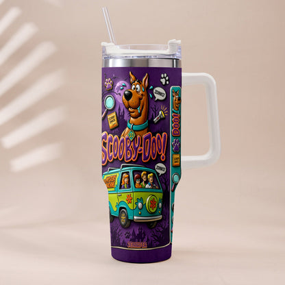 Get In Losers We're Solving Mysteries - Personalized Detective Dog Tumbler With Plush Charm