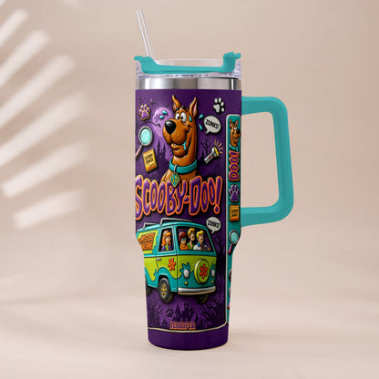 Get In Losers We're Solving Mysteries - Personalized Detective Dog Tumbler With Plush Charm