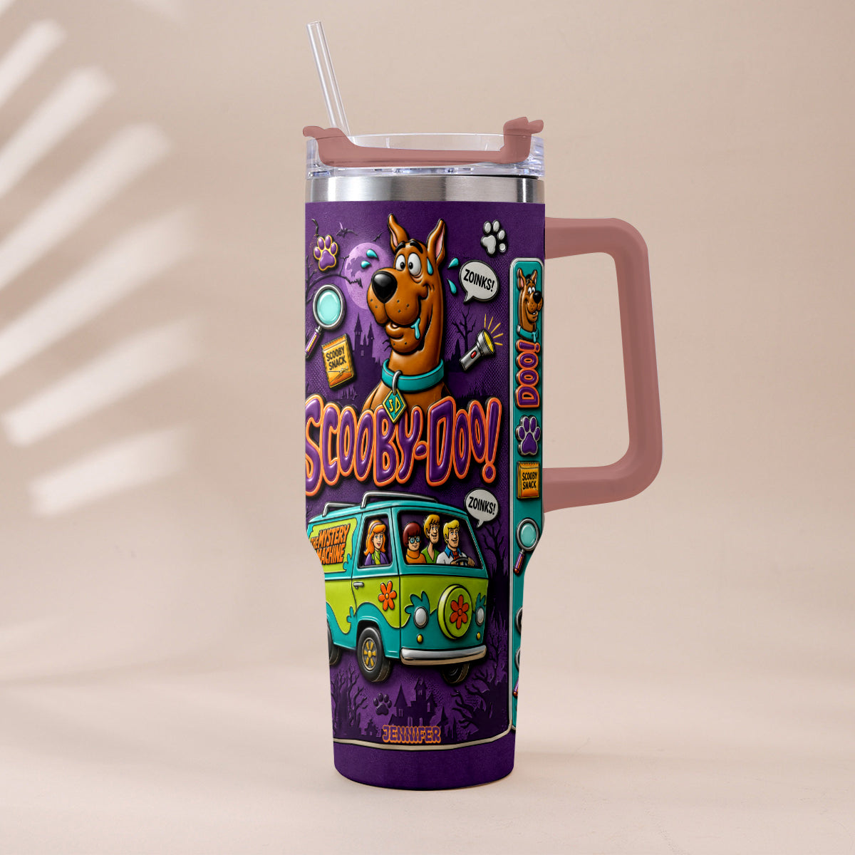 Get In Losers We're Solving Mysteries - Personalized Detective Dog Tumbler With Plush Charm