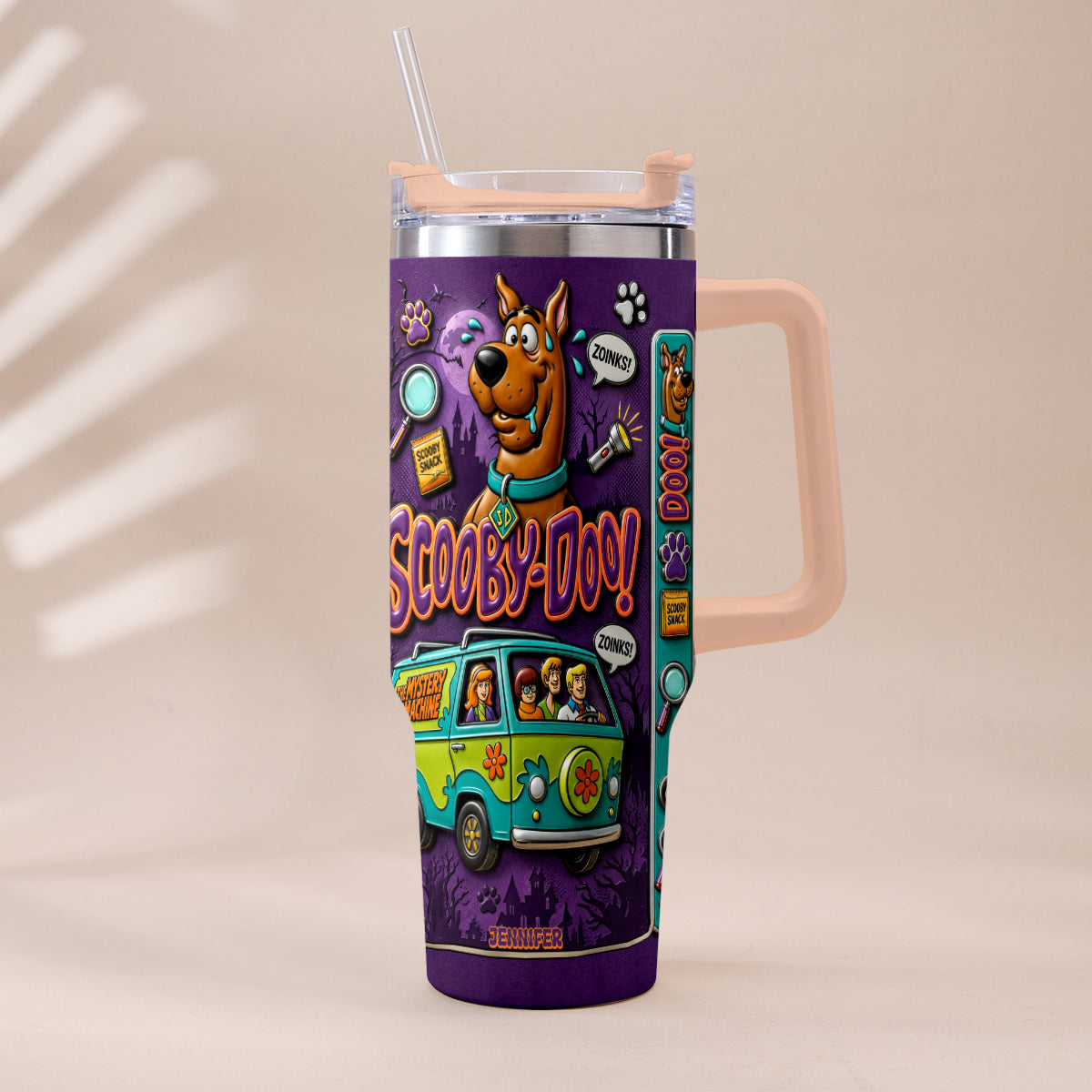 Get In Losers We're Solving Mysteries - Personalized Detective Dog Tumbler With Plush Charm
