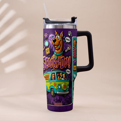Get In Losers We're Solving Mysteries - Personalized Detective Dog Tumbler With Plush Charm