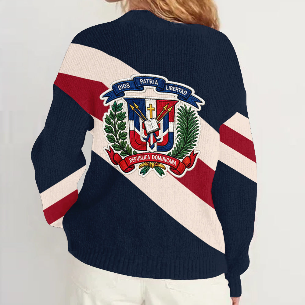 Dominican Republic Pride - Personalized Expats Cardigan Sweater