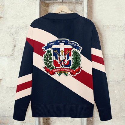 Dominican Republic Pride - Personalized Expats Cardigan Sweater