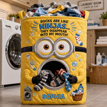 Missing Socks Yellow Monster - Personalized Storage Basket
