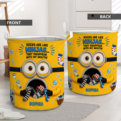Missing Socks Yellow Monster - Personalized Storage Basket