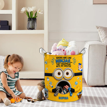 Missing Socks Yellow Monster - Personalized Storage Basket