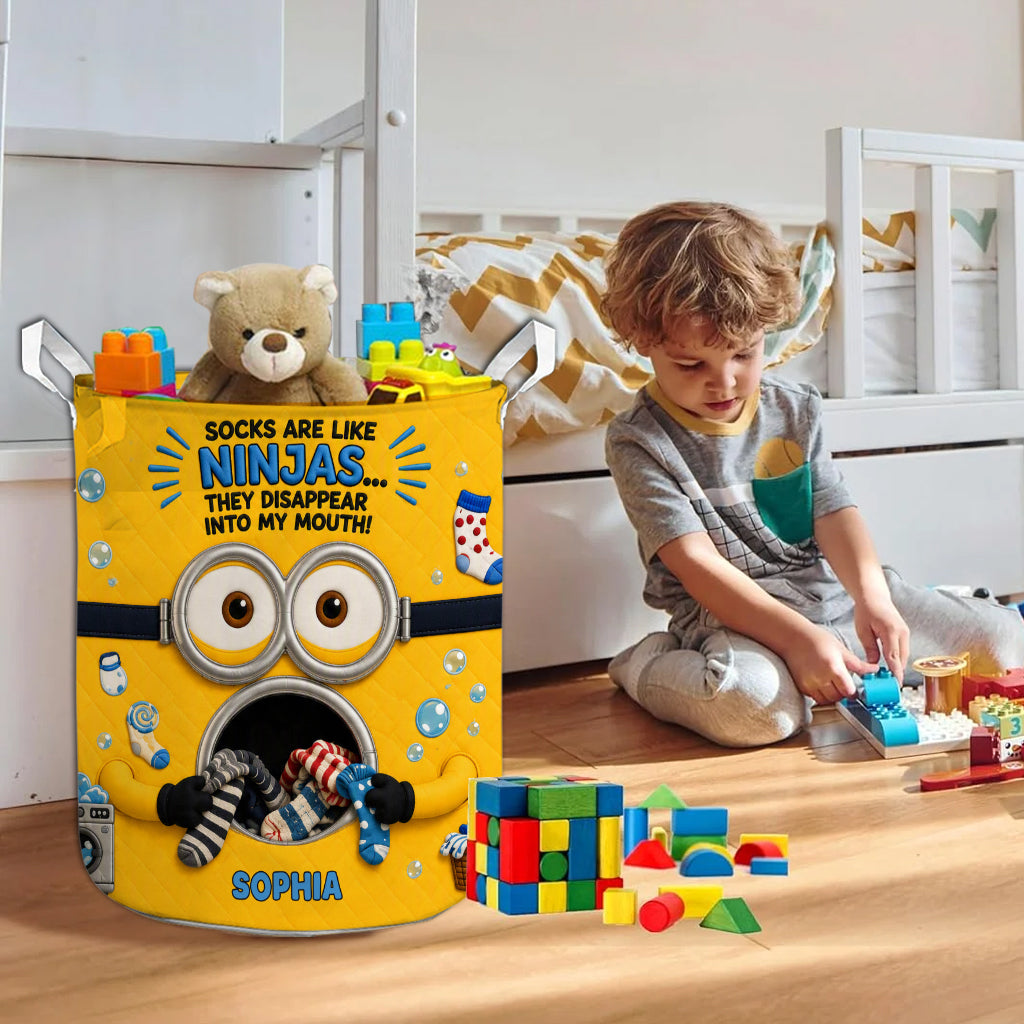 Missing Socks Yellow Monster - Personalized Storage Basket