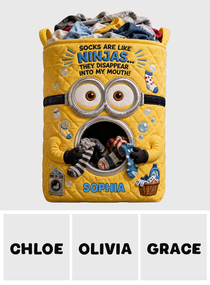 Missing Socks Yellow Monster - Personalized Storage Basket