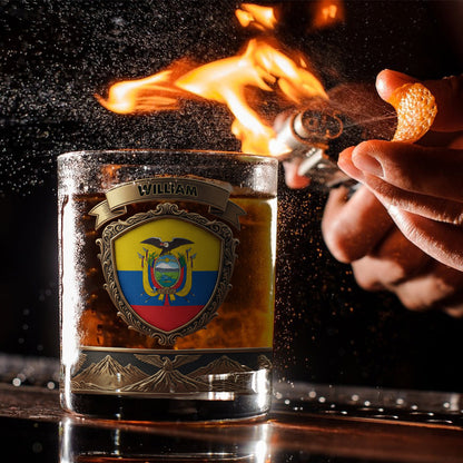 Flag of Ecuador - Personalized Expats Whiskey Glass