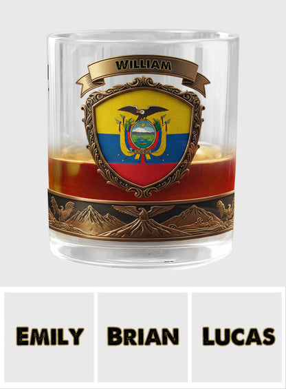 Flag of Ecuador - Personalized Expats Whiskey Glass
