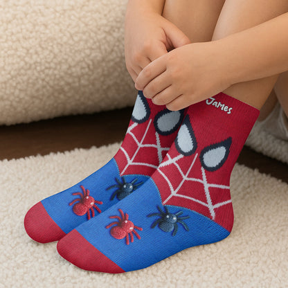 The Amazing Superhero - Personalized Spider Kid Socks
