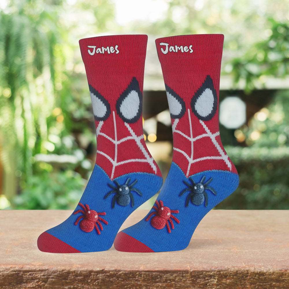The Amazing Superhero - Personalized Spider Kid Socks