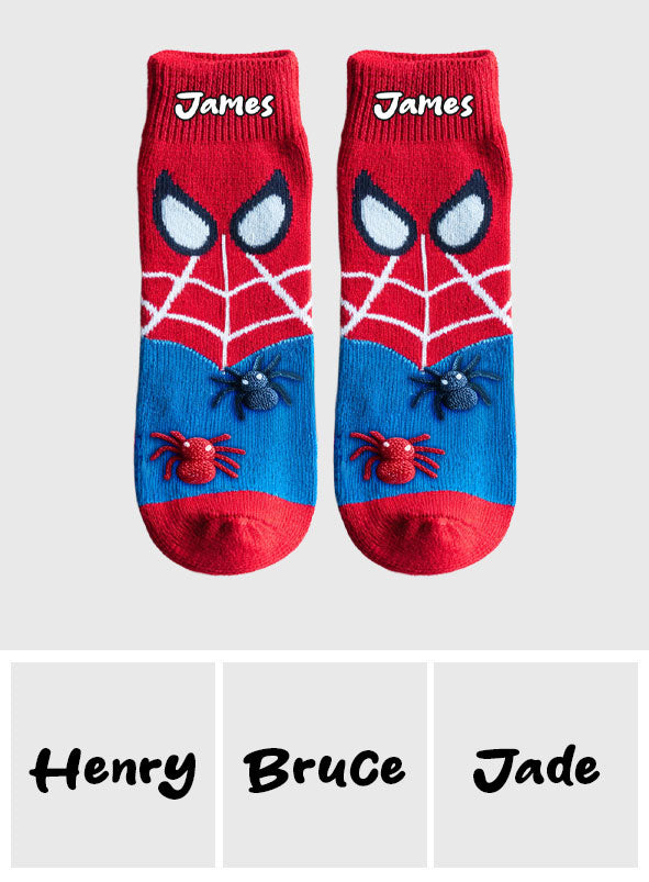 The Amazing Superhero - Personalized Spider Kid Socks