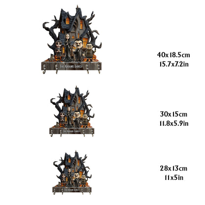 The Mysterious and Spooky Family - Personalized Family Custom Shaped Hanging Rack