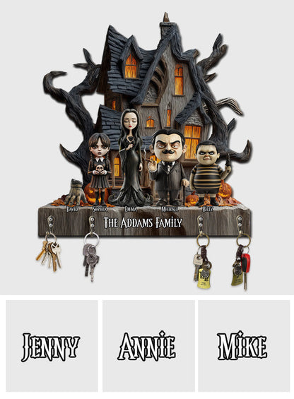 The Mysterious and Spooky Family - Personalized Family Custom Shaped Hanging Rack