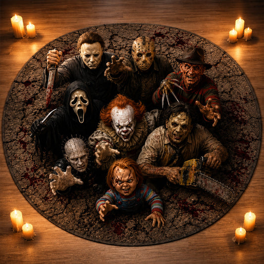 Horror Movies Fans Gift, Halloween Decor - Horror Character Non-Slip Tufted Rug
