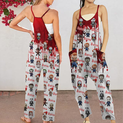 Scary Halloween - Personalized Horror Character Loose-Fit Overalls/ Rompers