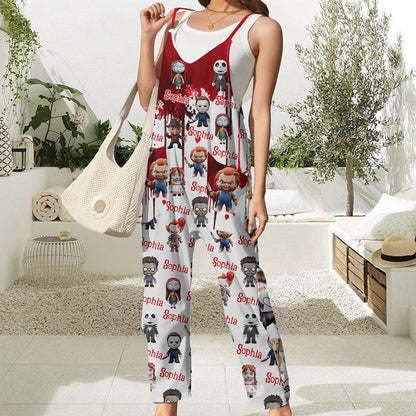 Scary Halloween - Personalized Horror Character Loose-Fit Overalls/ Rompers