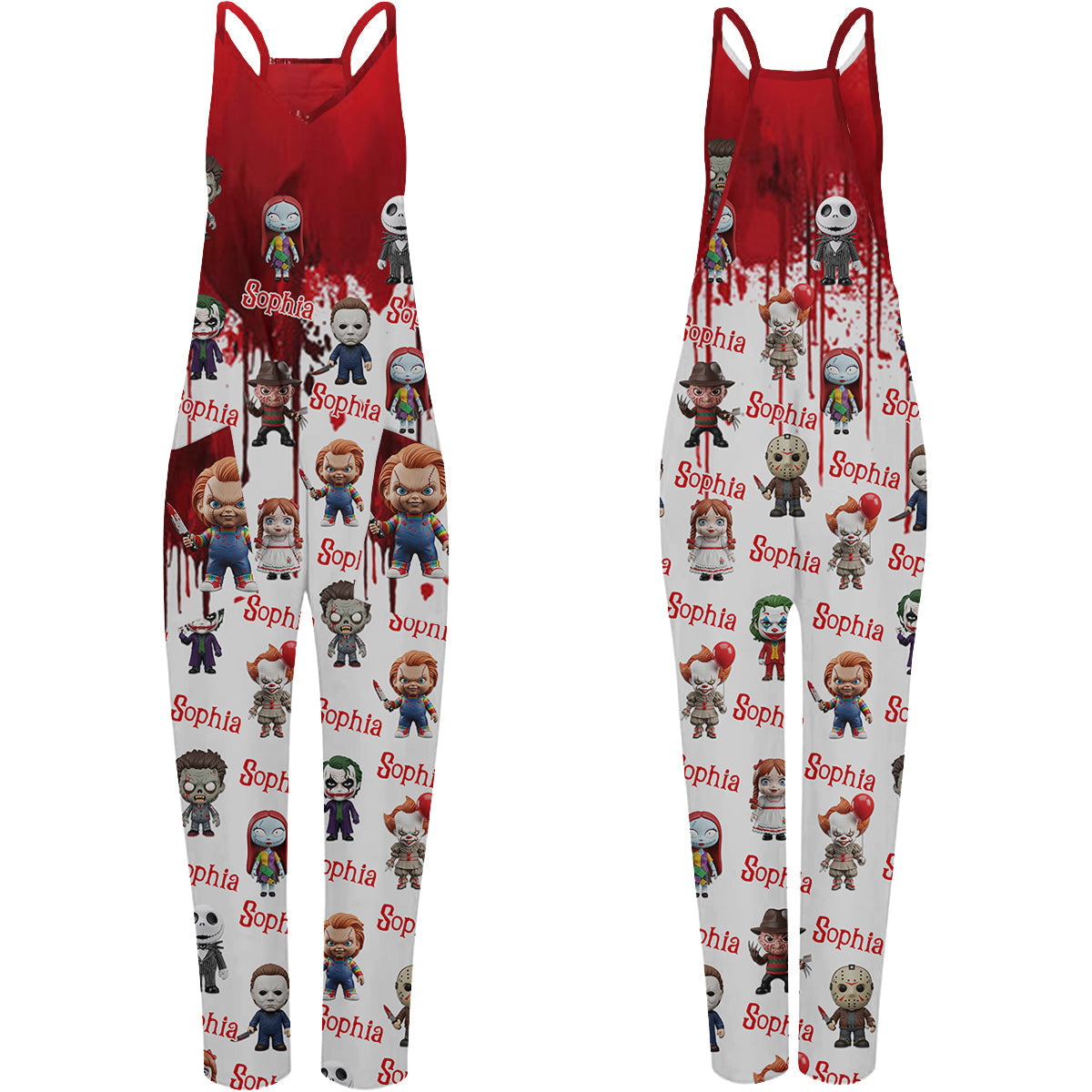 Scary Halloween - Personalized Horror Character Loose-Fit Overalls/ Rompers