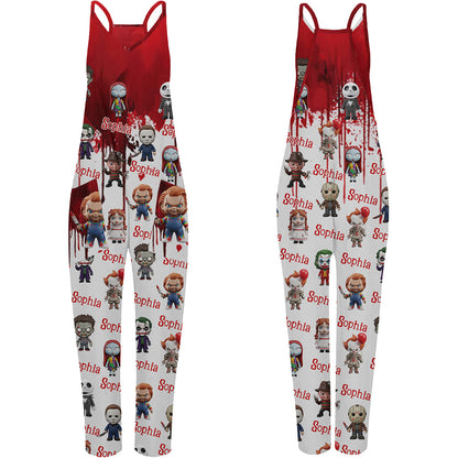 Scary Halloween - Personalized Horror Character Loose-Fit Overalls/ Rompers