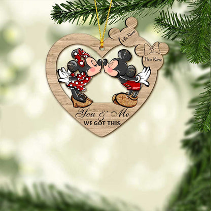 You & Me - Personalized Christmas Mouse Ornament (Printed On Both Sides)