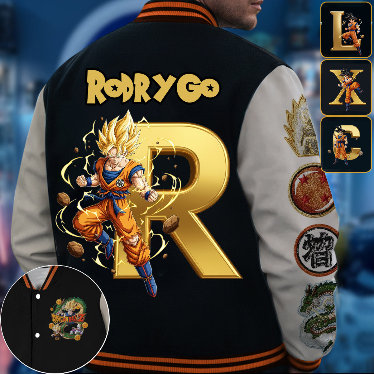 Strong Dragon - Personalized Seven Balls Varsity Jacket