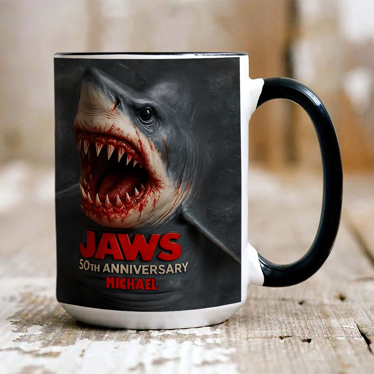 The Shark - Personalized Bottom Printed Accent Mug