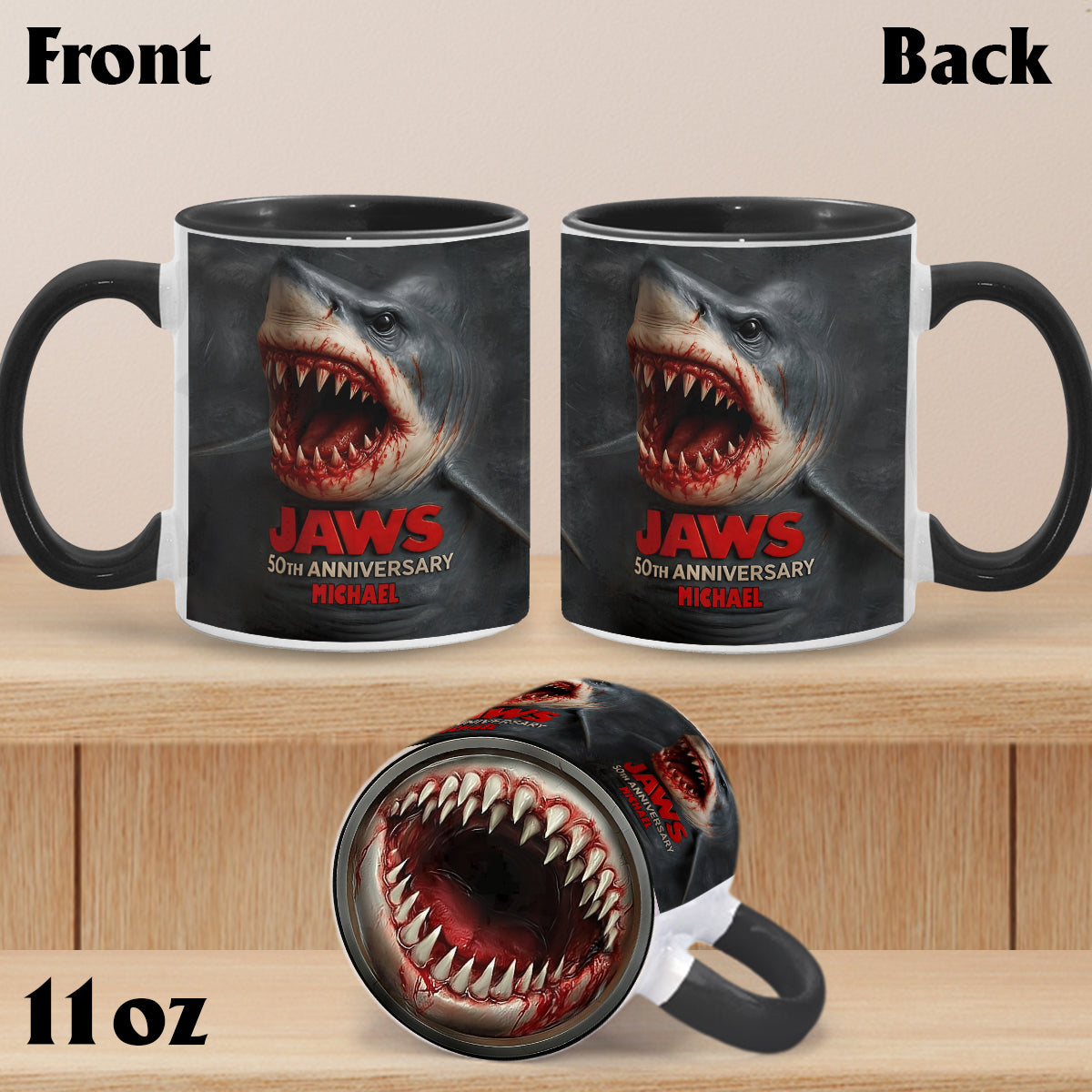 The Shark - Personalized Bottom Printed Accent Mug