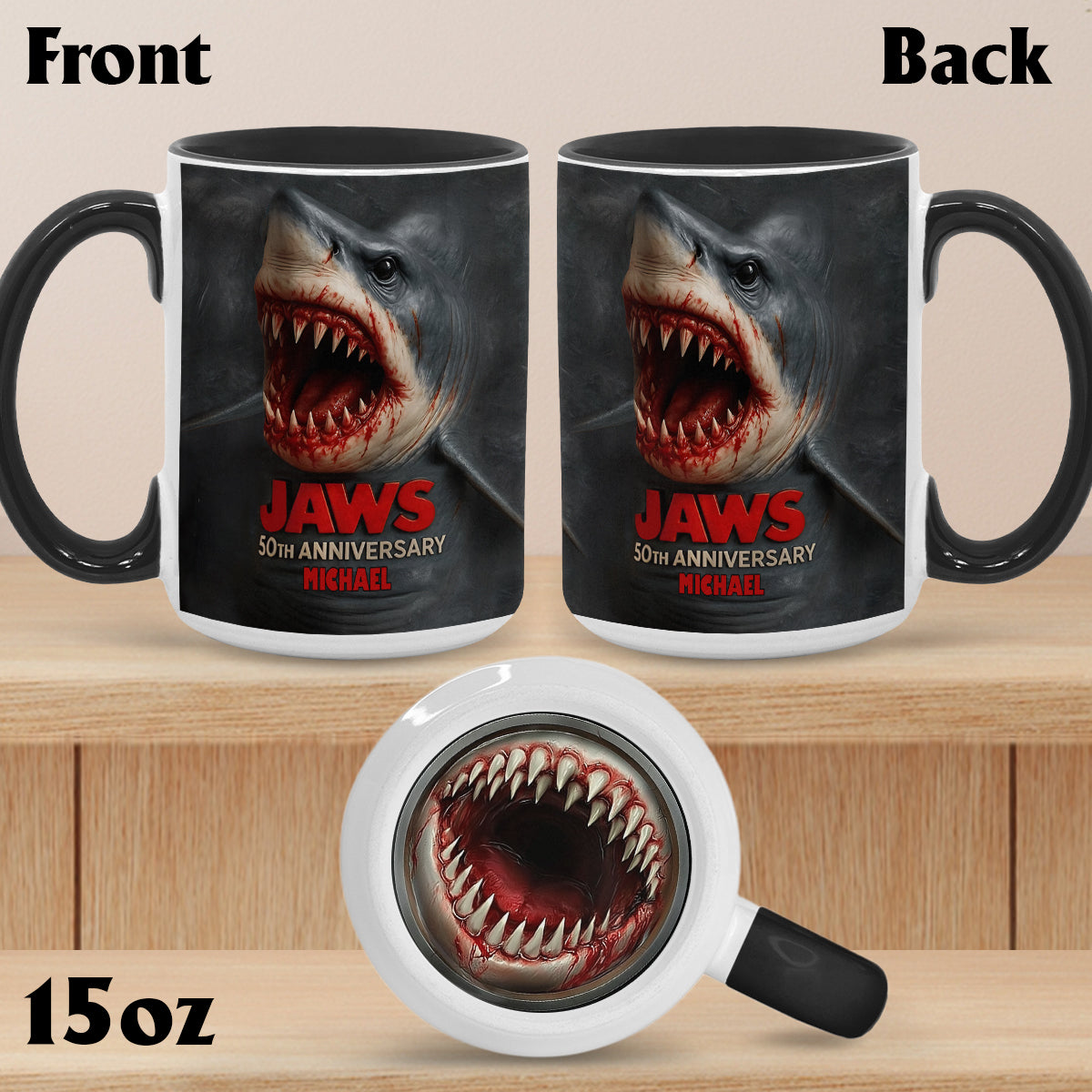 The Shark - Personalized Bottom Printed Accent Mug