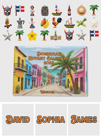 Dominican Republic Advent Calendar 2025 - Personalized Expats Advent Calendar With Ornaments