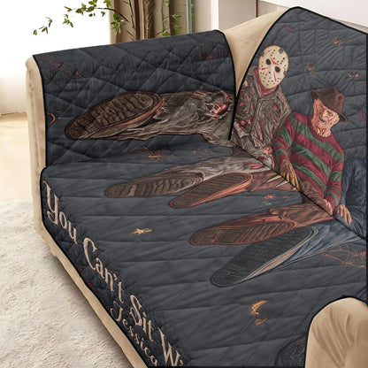 You Can't Sit With Us - Personalized Horror Character Quilted Sofa/Couch Cover