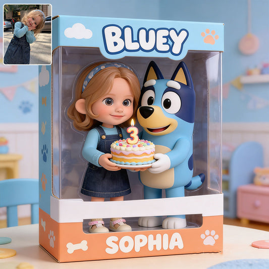 Custom Any Photo - Personalized Blue Dog Custom Shaped Acrylic Plaque