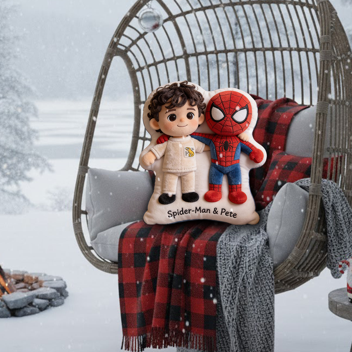 Spider Friend - Personalized Spider Faux Fur Shaped Pillow