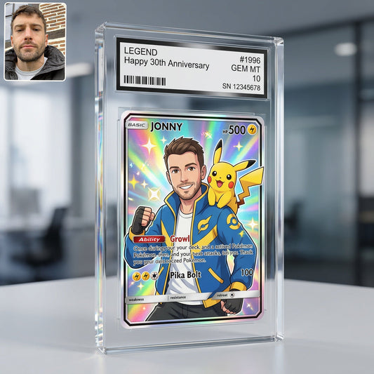 Custom Graded Slab From Any Photo - Personalized Monster Trainer Custom Shaped Acrylic Plaque