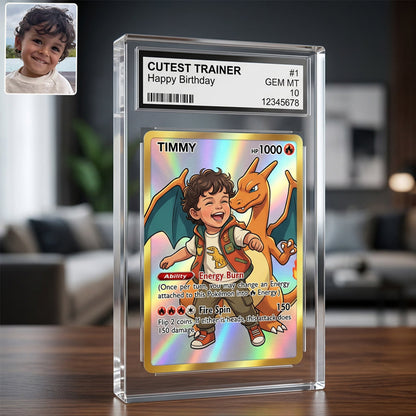 Custom Graded Slab From Any Photo - Personalized Monster Trainer Custom Shaped Acrylic Plaque