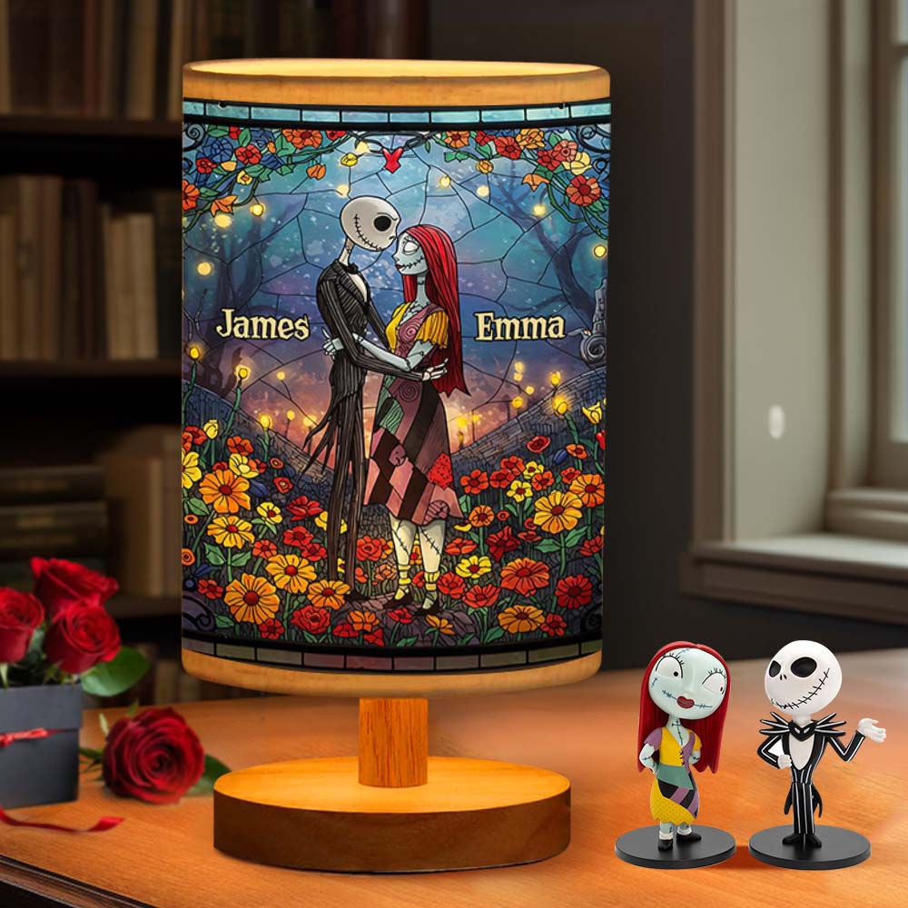 Til Death Do Us Parts - Personalized Nightmare Table Lamp with Wood Base
