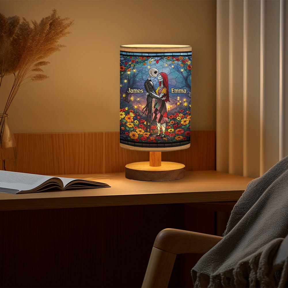 Til Death Do Us Parts - Personalized Nightmare Table Lamp with Wood Base