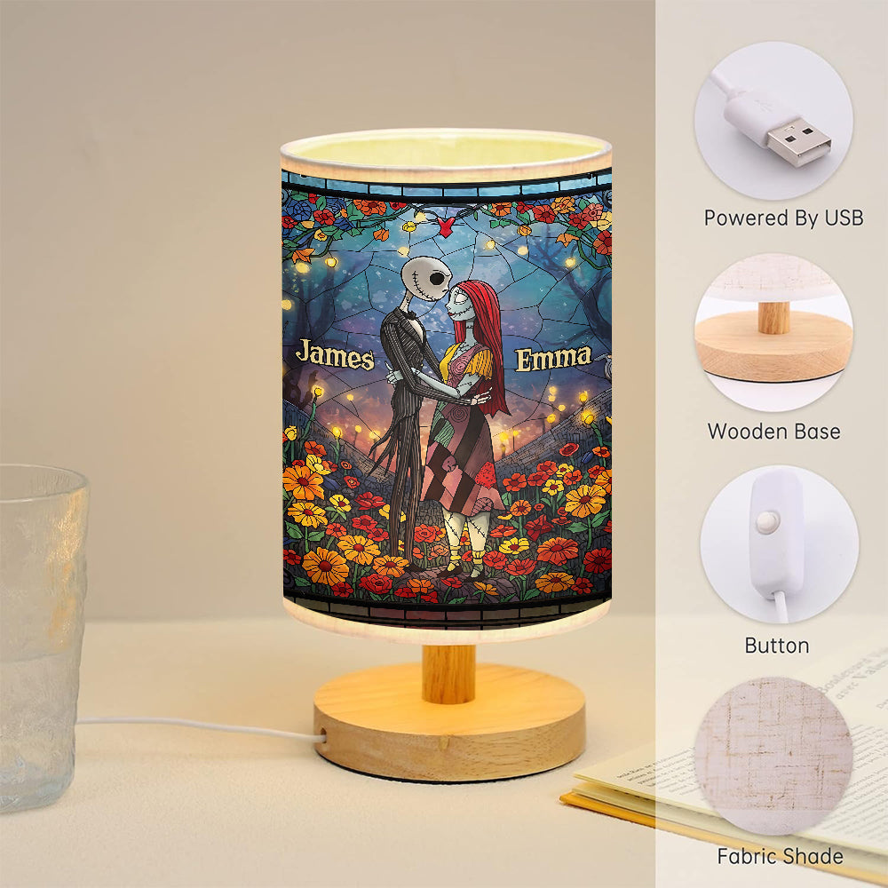 Til Death Do Us Parts - Personalized Nightmare Table Lamp with Wood Base