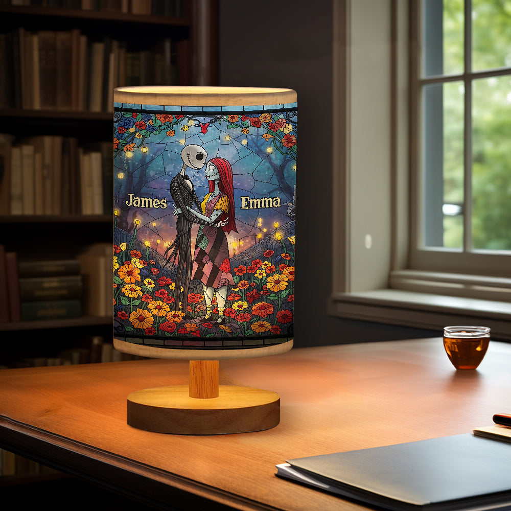 Til Death Do Us Parts - Personalized Nightmare Table Lamp with Wood Base