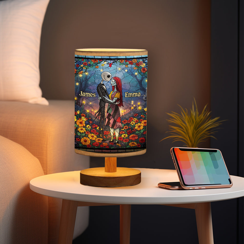 Til Death Do Us Parts - Personalized Nightmare Table Lamp with Wood Base