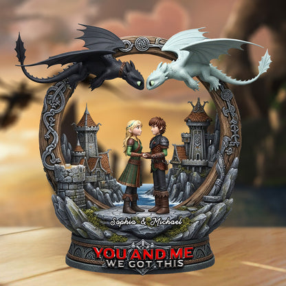 We Got This, Dragon Riders Couple - Personalized Couple Custom Shaped Acrylic Plaque