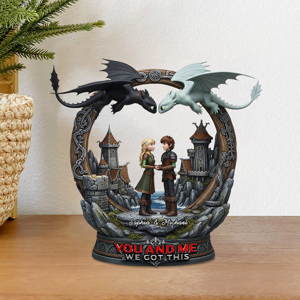 We Got This, Dragon Riders Couple - Personalized Couple Custom Shaped Acrylic Plaque